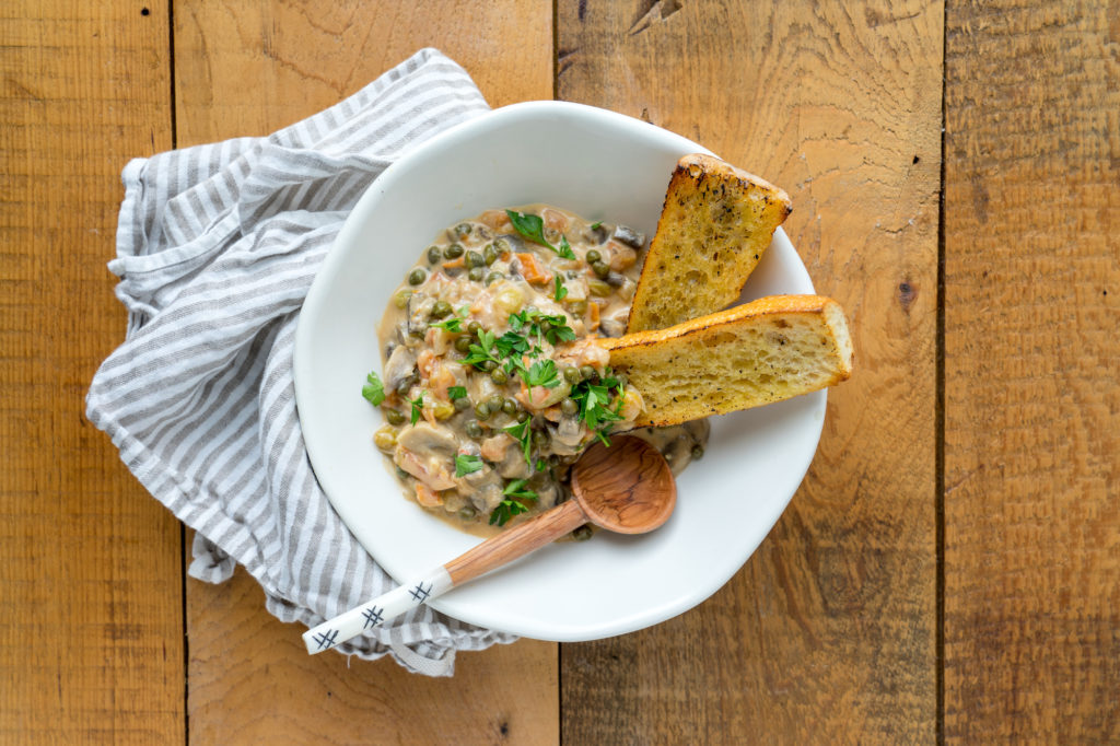 Coconut-Miso Mushroom Ragout with Crostini - Ends + Stems with Chef Alison
