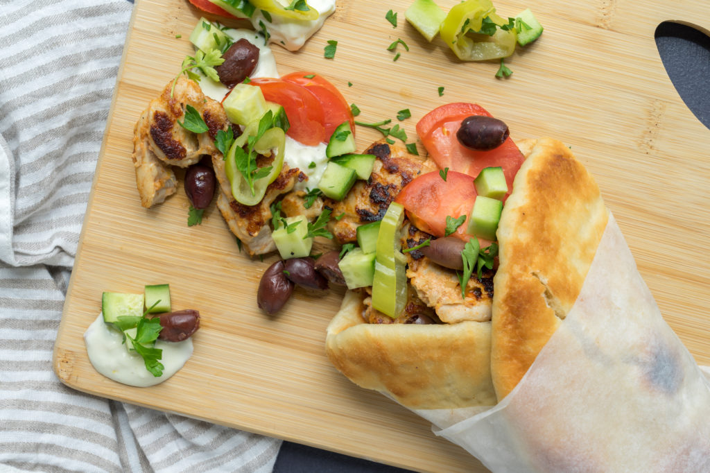 Chicken Gyro, Sliced Tomatoes + Tzatziki - Ends + Stems with Chef Alison